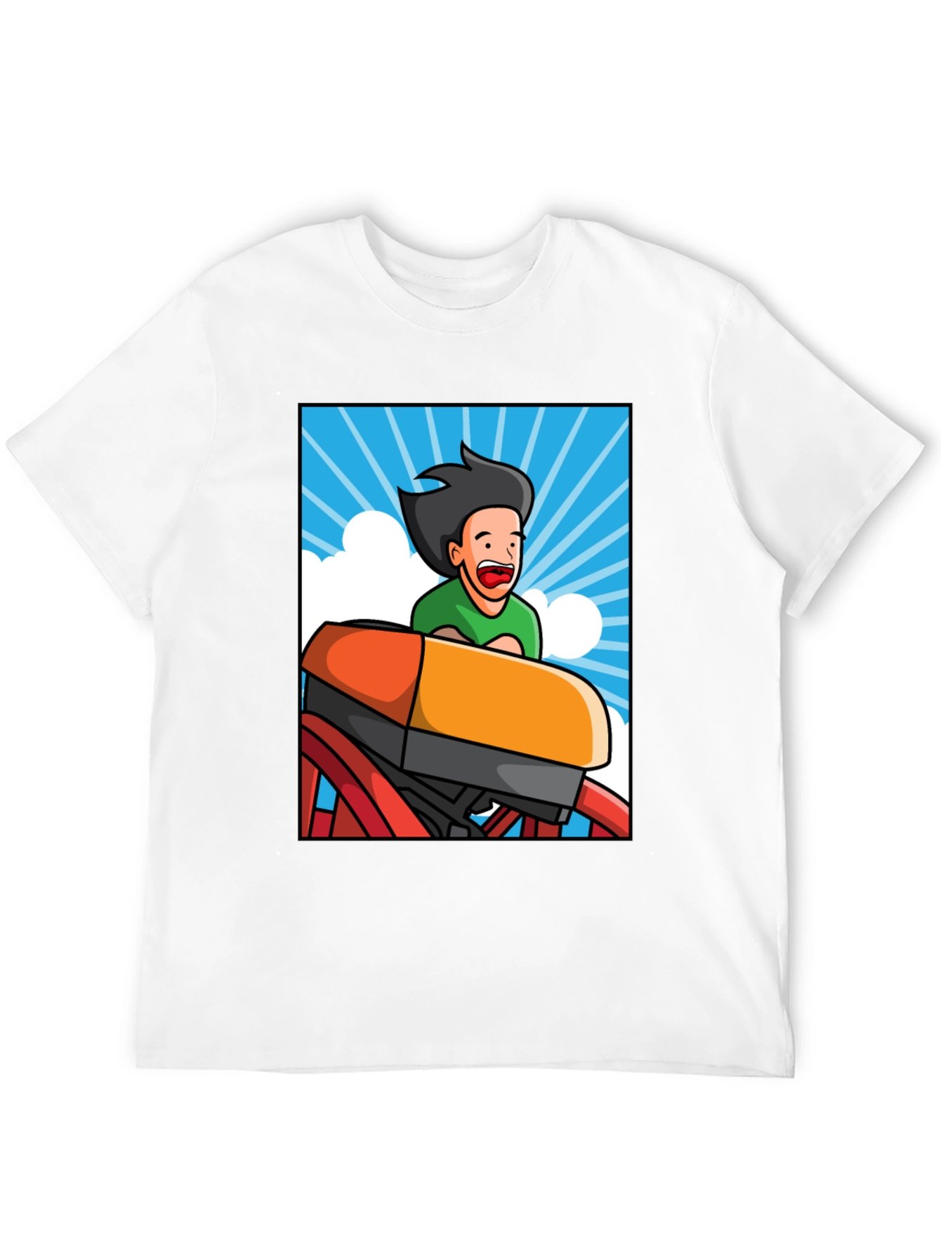 Cartoon Rollercoaster T-Shirt - Thrill Ride Tee