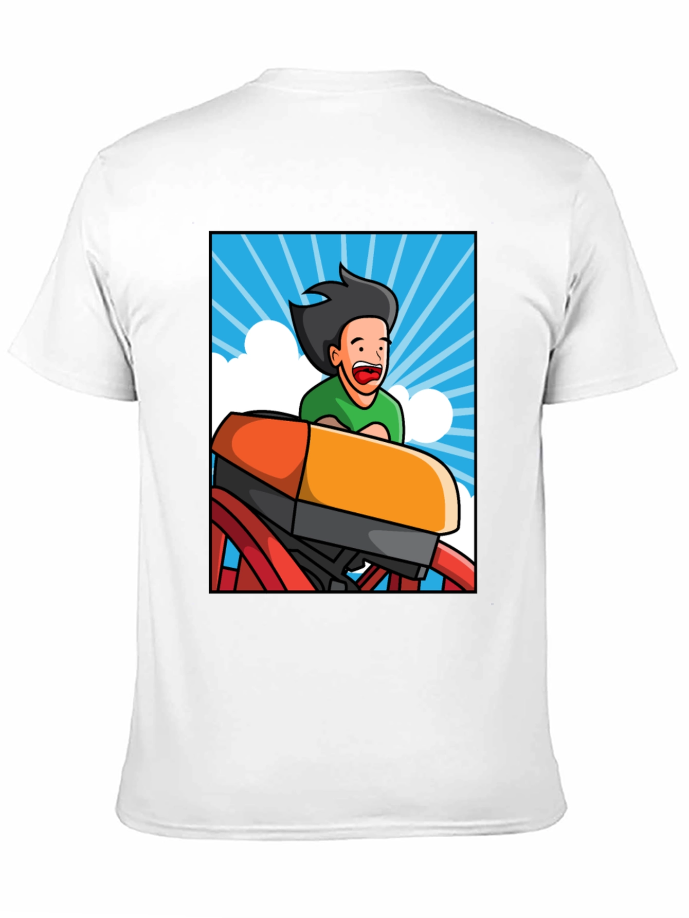 Cartoon Rollercoaster T-Shirt - Thrill Ride Tee