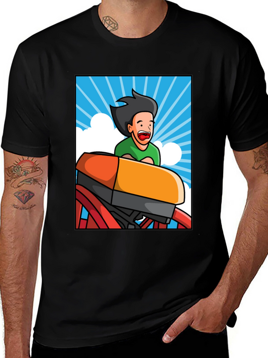 Cartoon Rollercoaster T-Shirt - Thrill Ride Tee