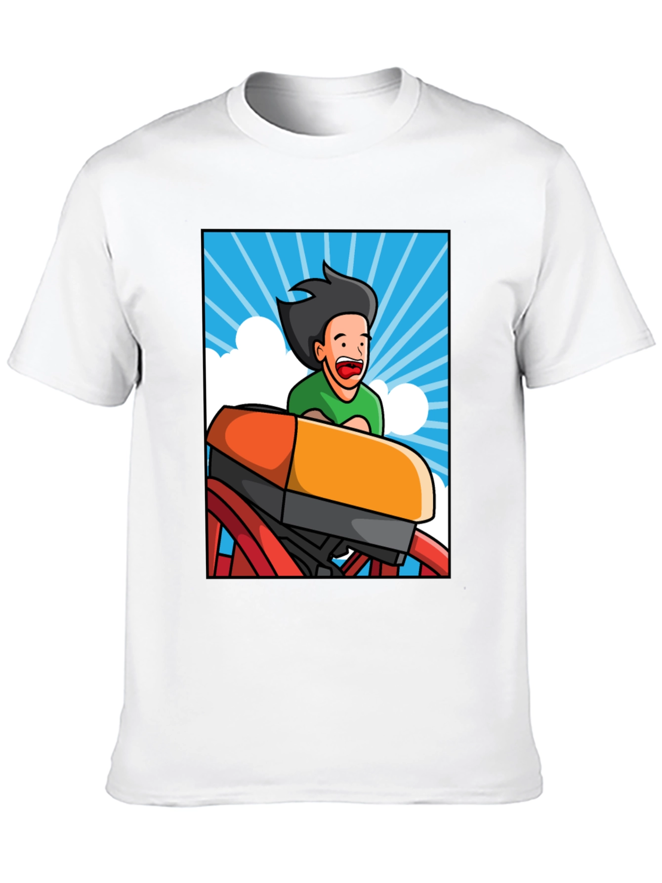 Cartoon Rollercoaster T-Shirt - Thrill Ride Tee