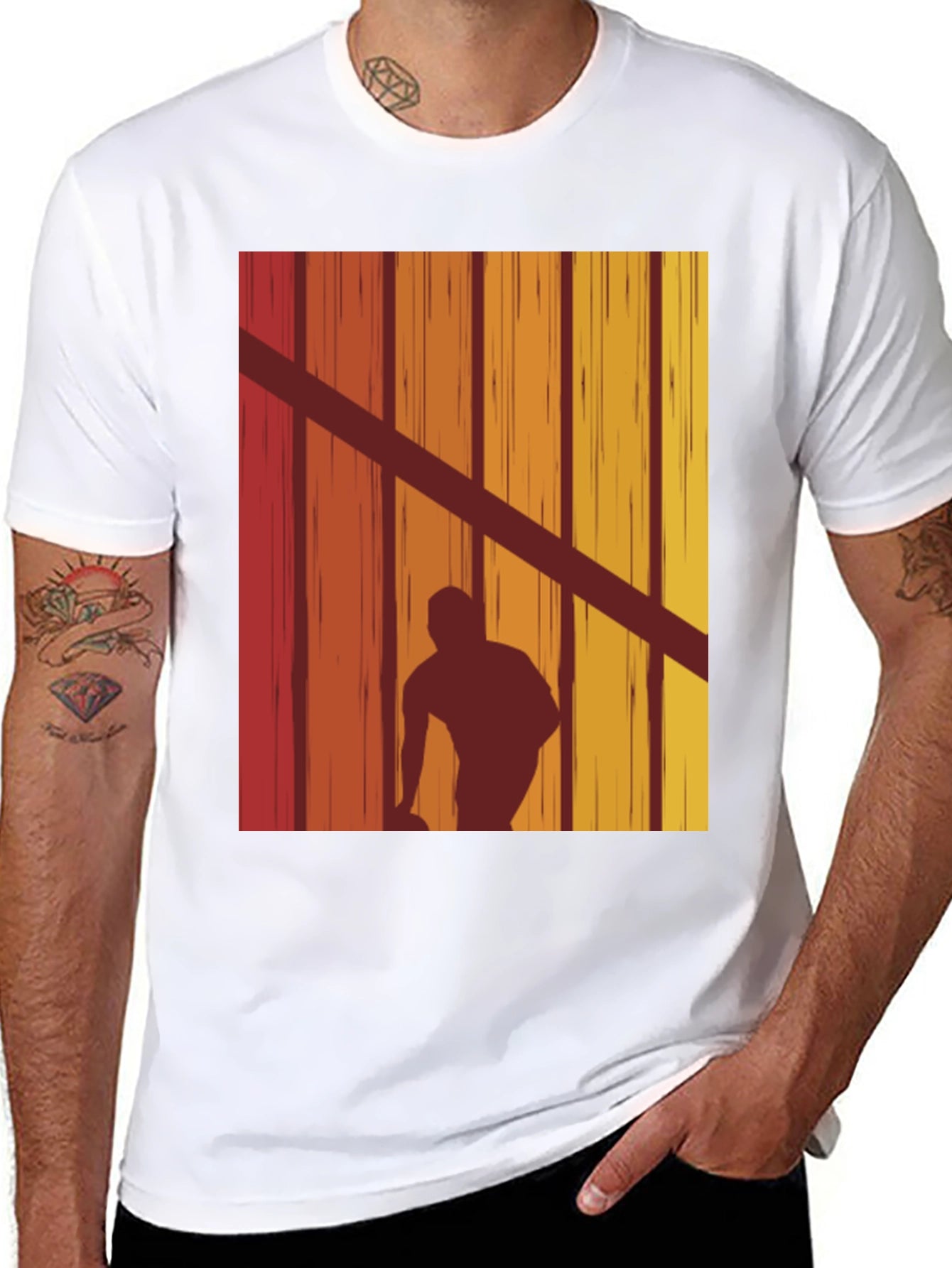 Retro Bowling Silhouette Graphic T-Shirt