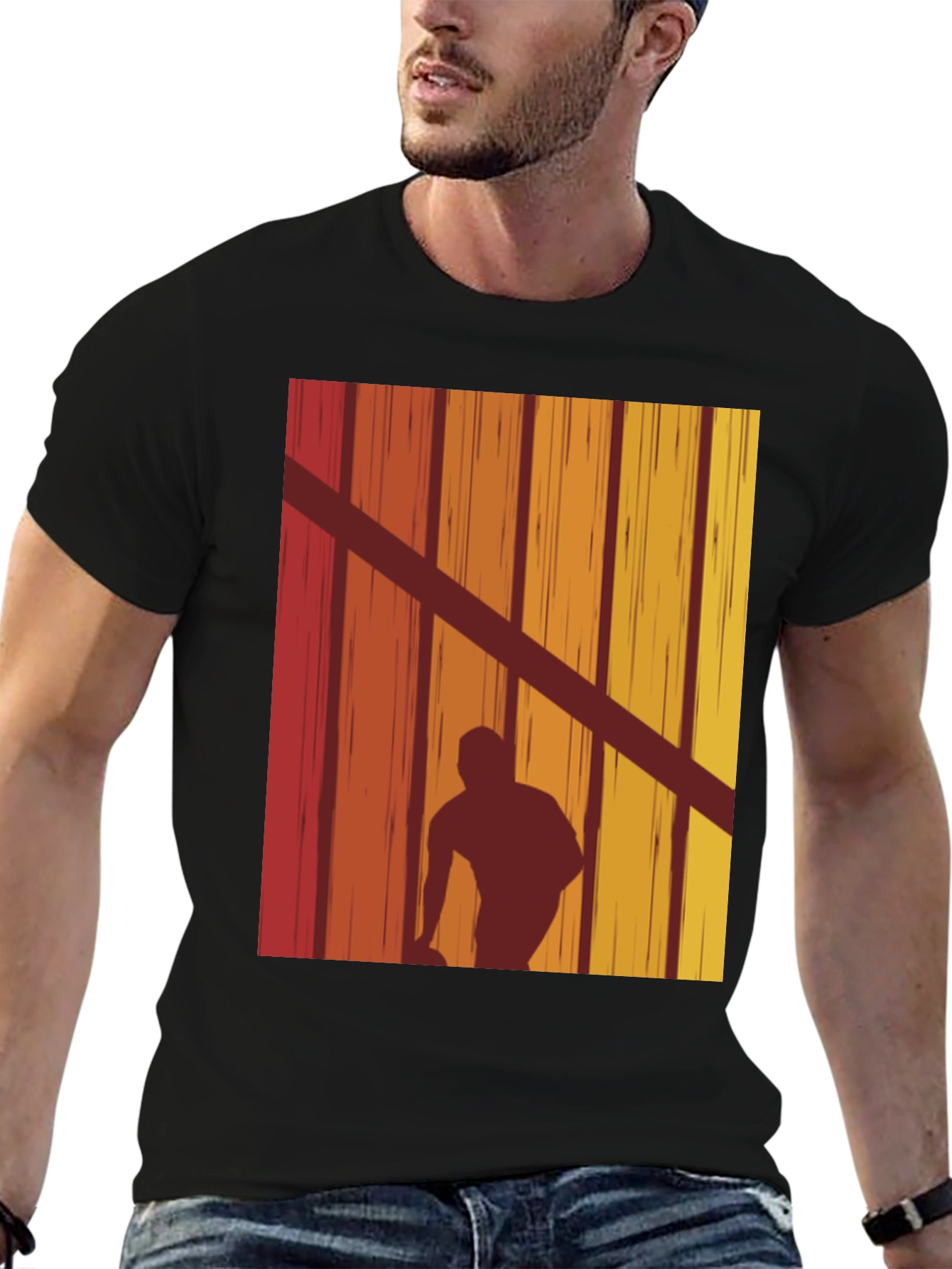 Retro Bowling Silhouette Graphic T-Shirt