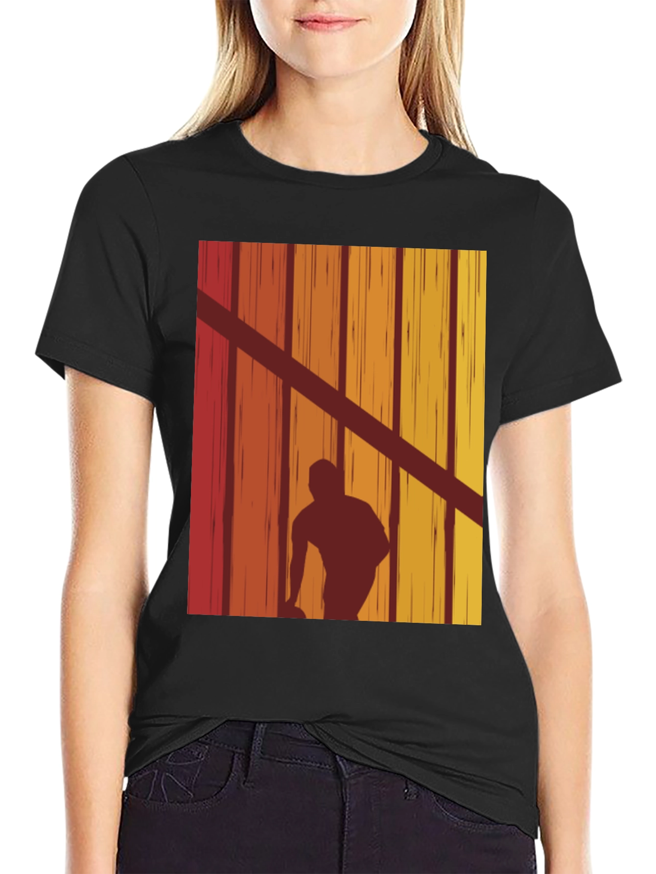 Retro Bowling Silhouette Graphic T-Shirt