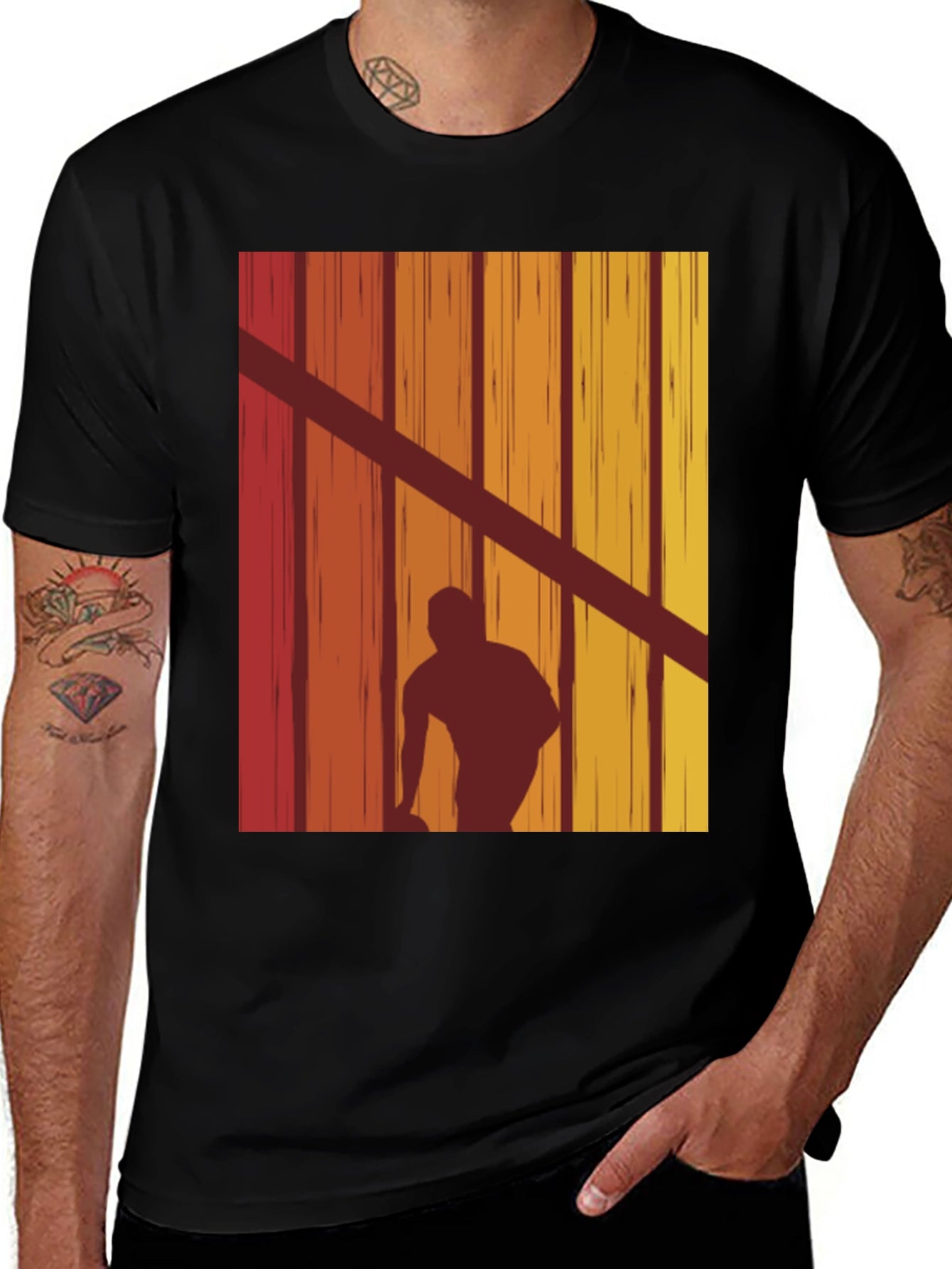Retro Bowling Silhouette Graphic T-Shirt