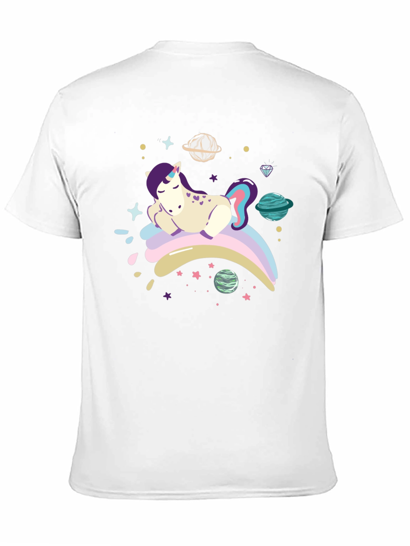 Cute Unicorn Galaxy T-Shirt - Black