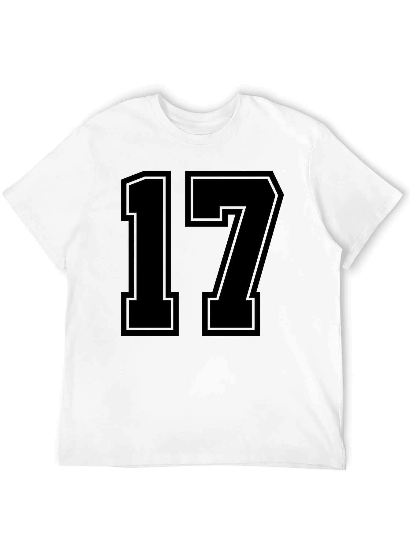 Black Jersey Number 17 Graphic T-Shirt