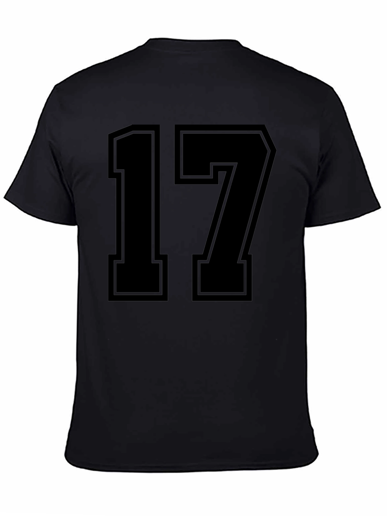 Black Jersey Number 17 Graphic T-Shirt