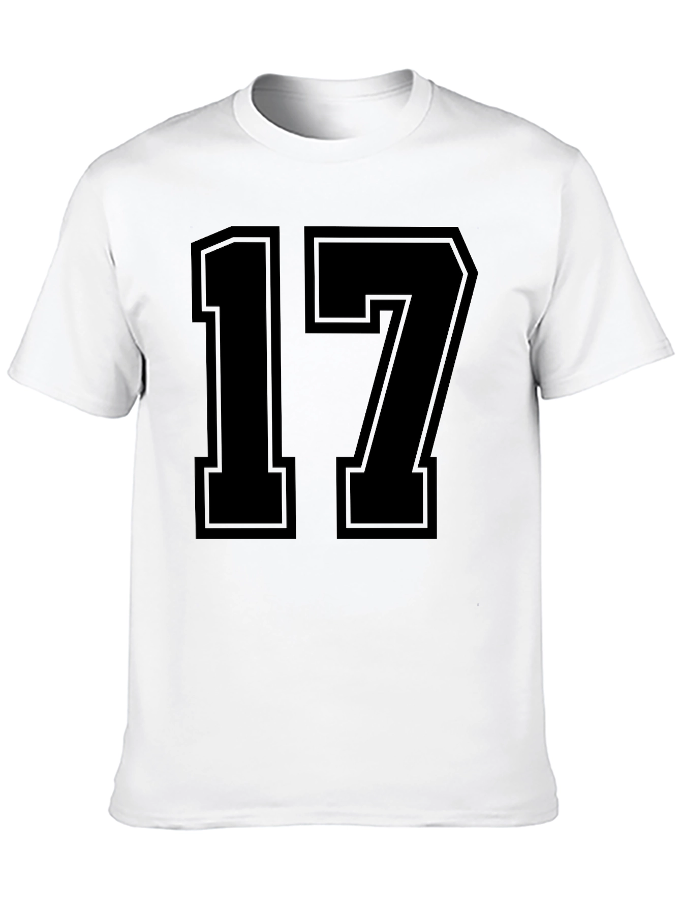 Black Jersey Number 17 Graphic T-Shirt