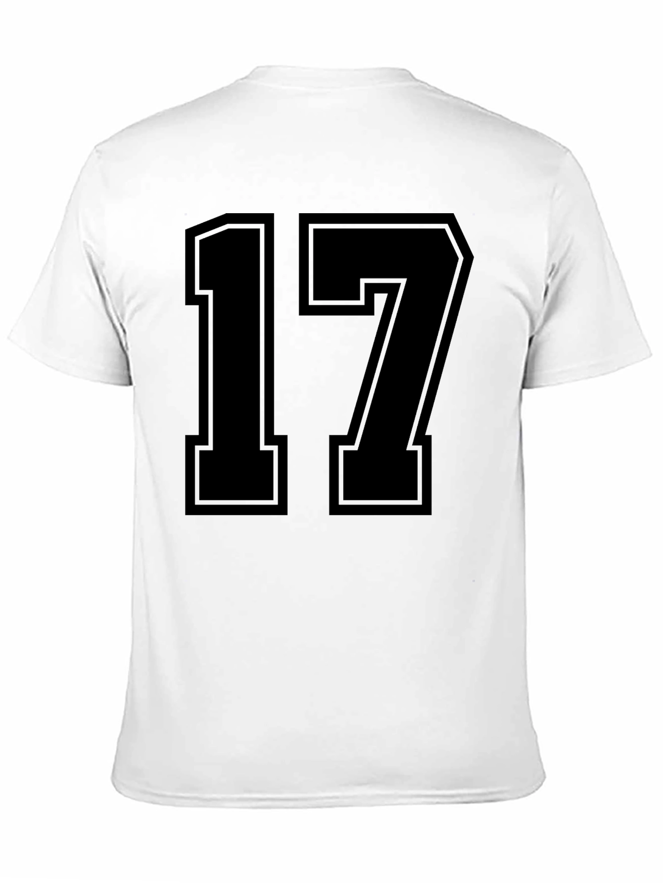 Black Jersey Number 17 Graphic T-Shirt