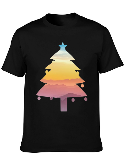 Christmas Tree Sunset Graphic Tee