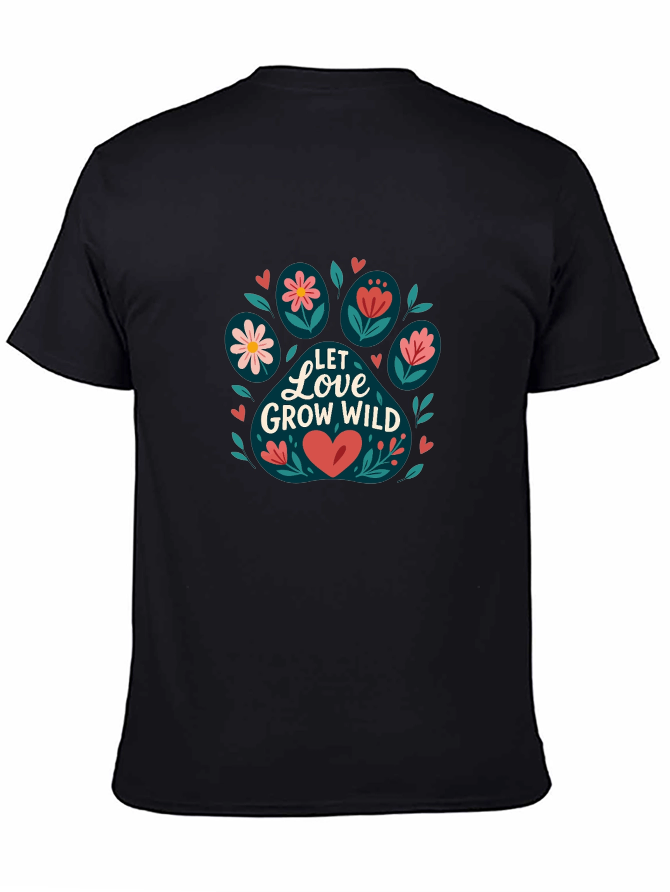 Let Love Grow Wild Black Graphic Tee