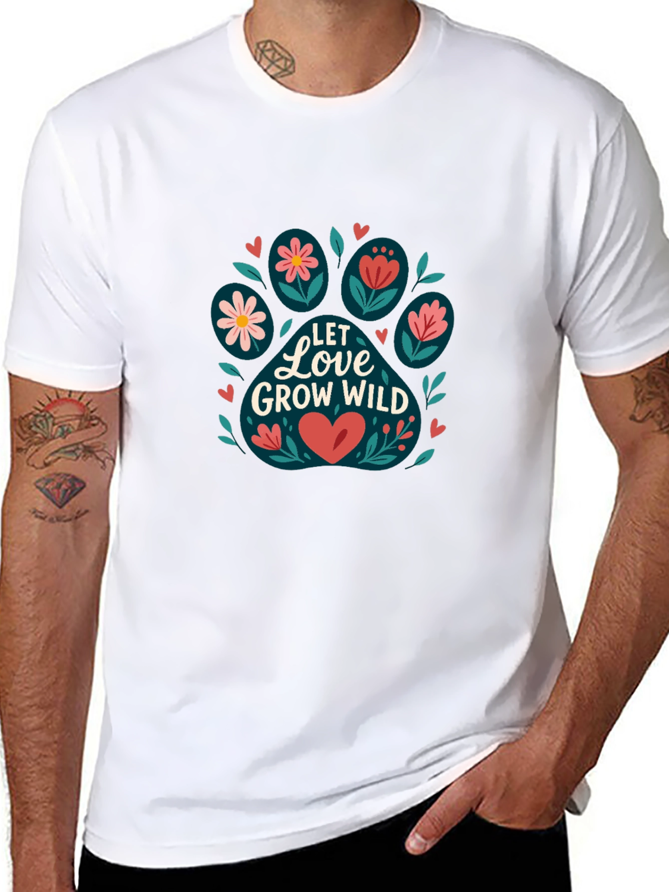 Let Love Grow Wild Black Graphic Tee