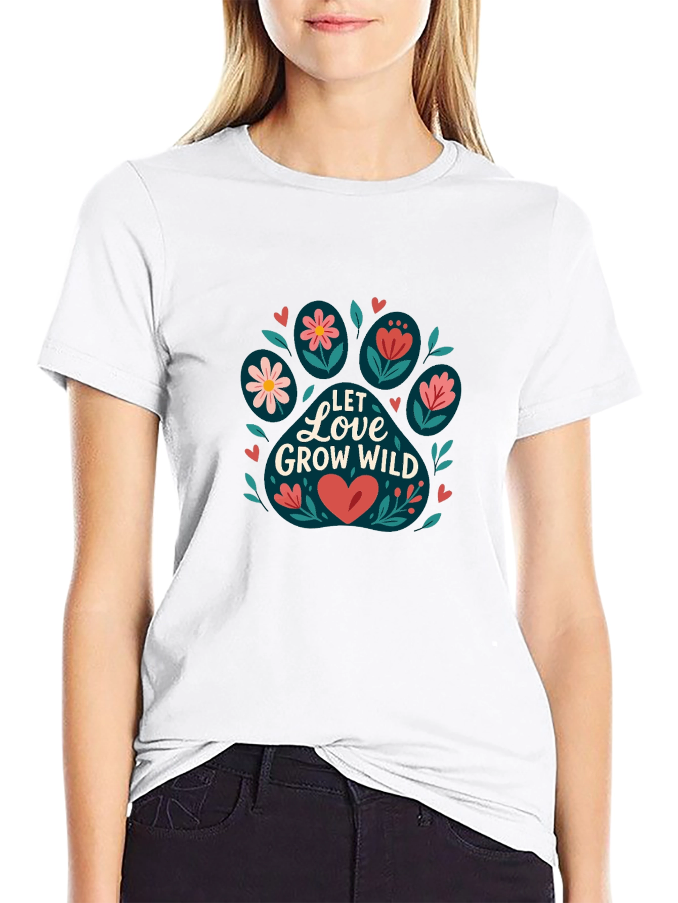 Let Love Grow Wild Black Graphic Tee
