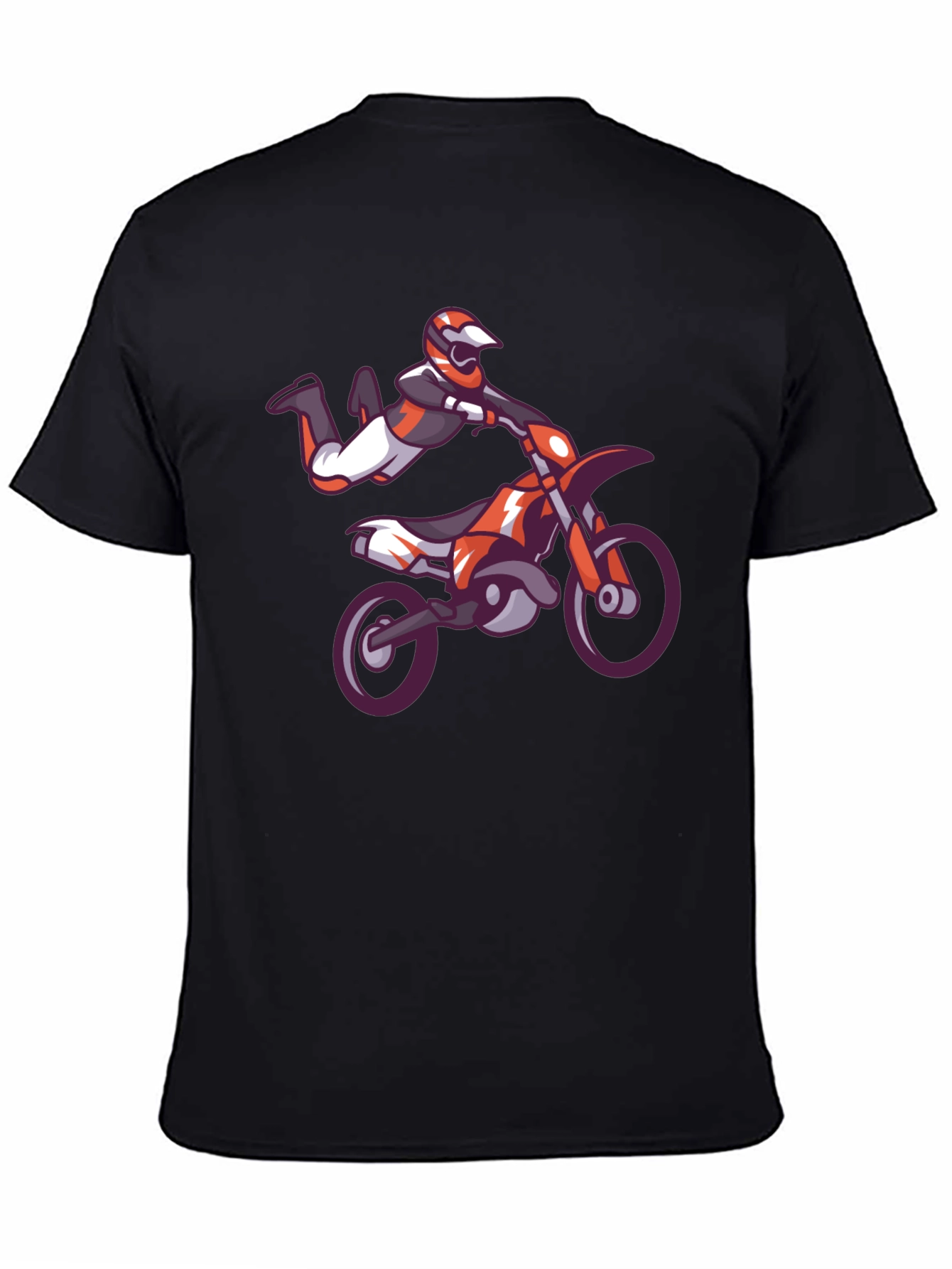 Motocross Stunt Black T-Shirt