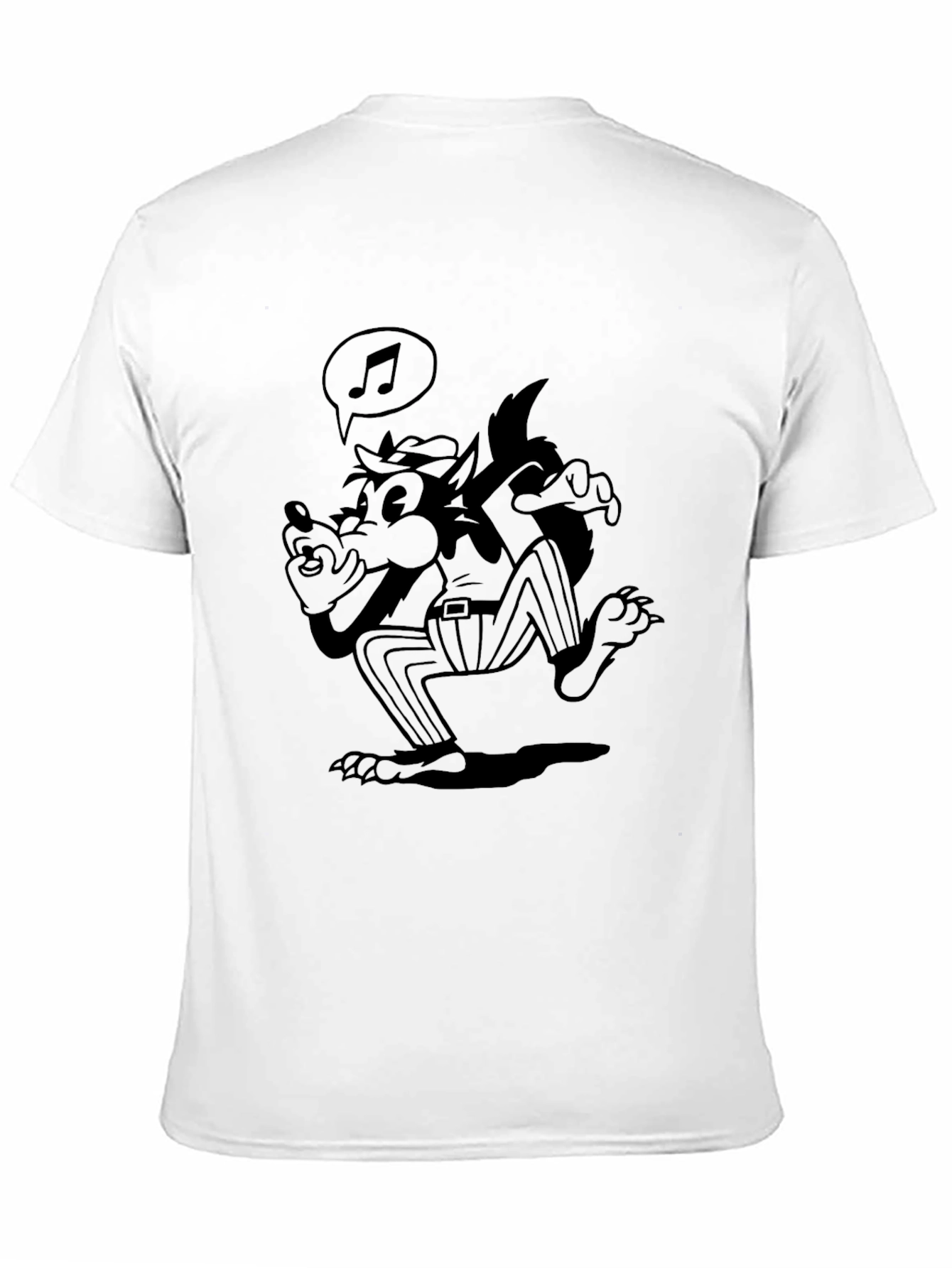 Cartoon Wolf T-Shirt - Black