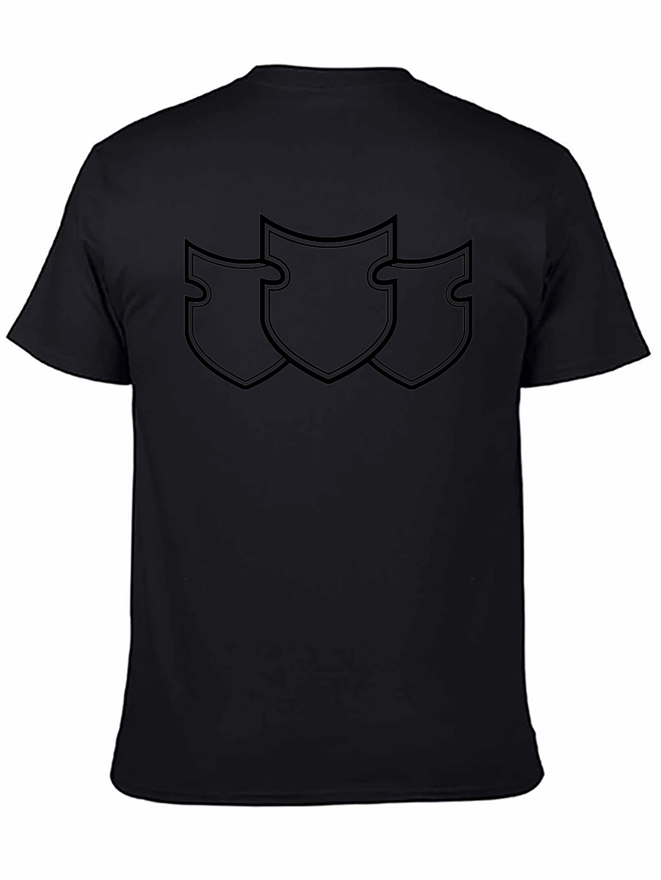 Triple Shield Graphic Black T-Shirt