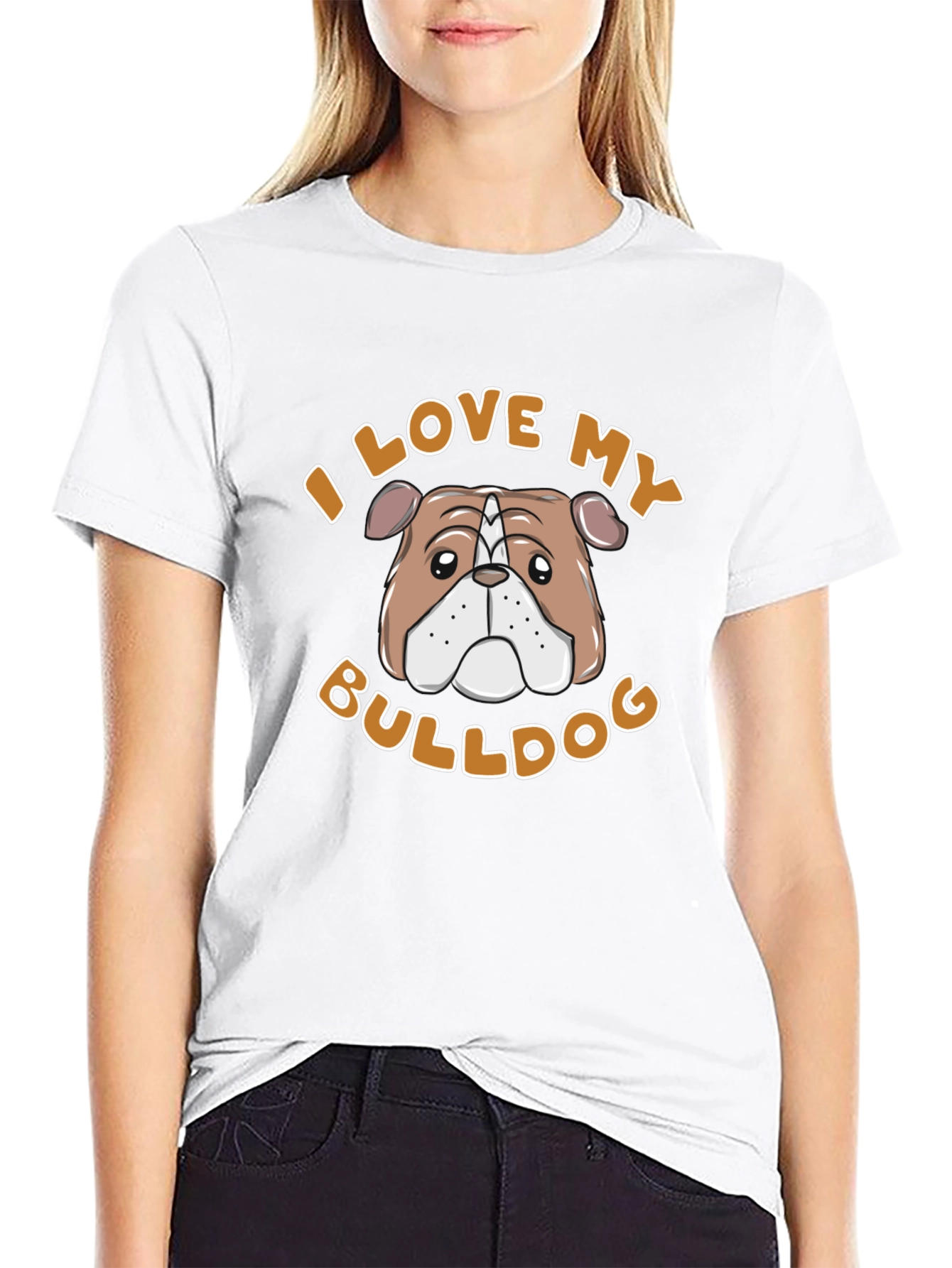 I Love My Bulldog Graphic Tee