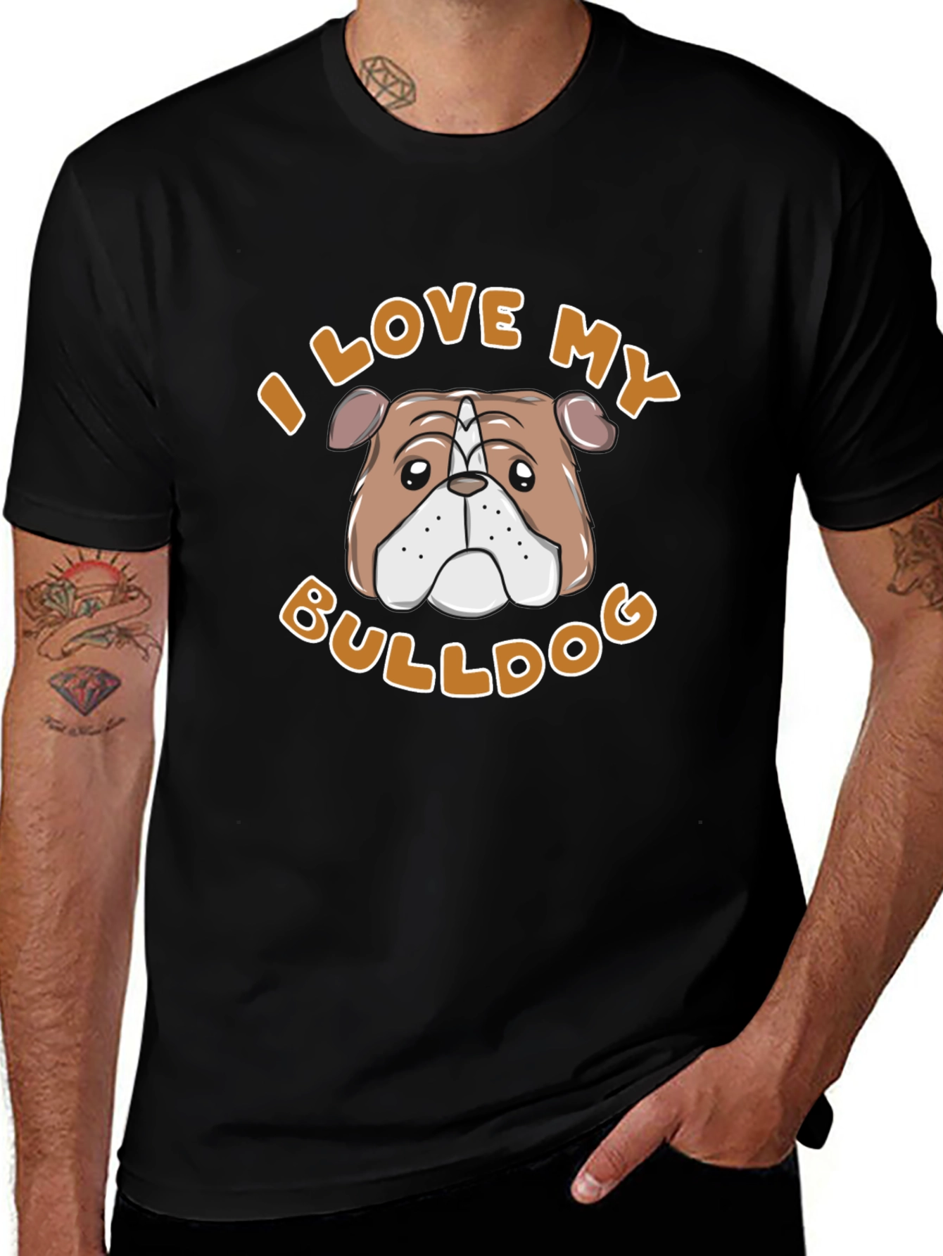 I Love My Bulldog Graphic Tee