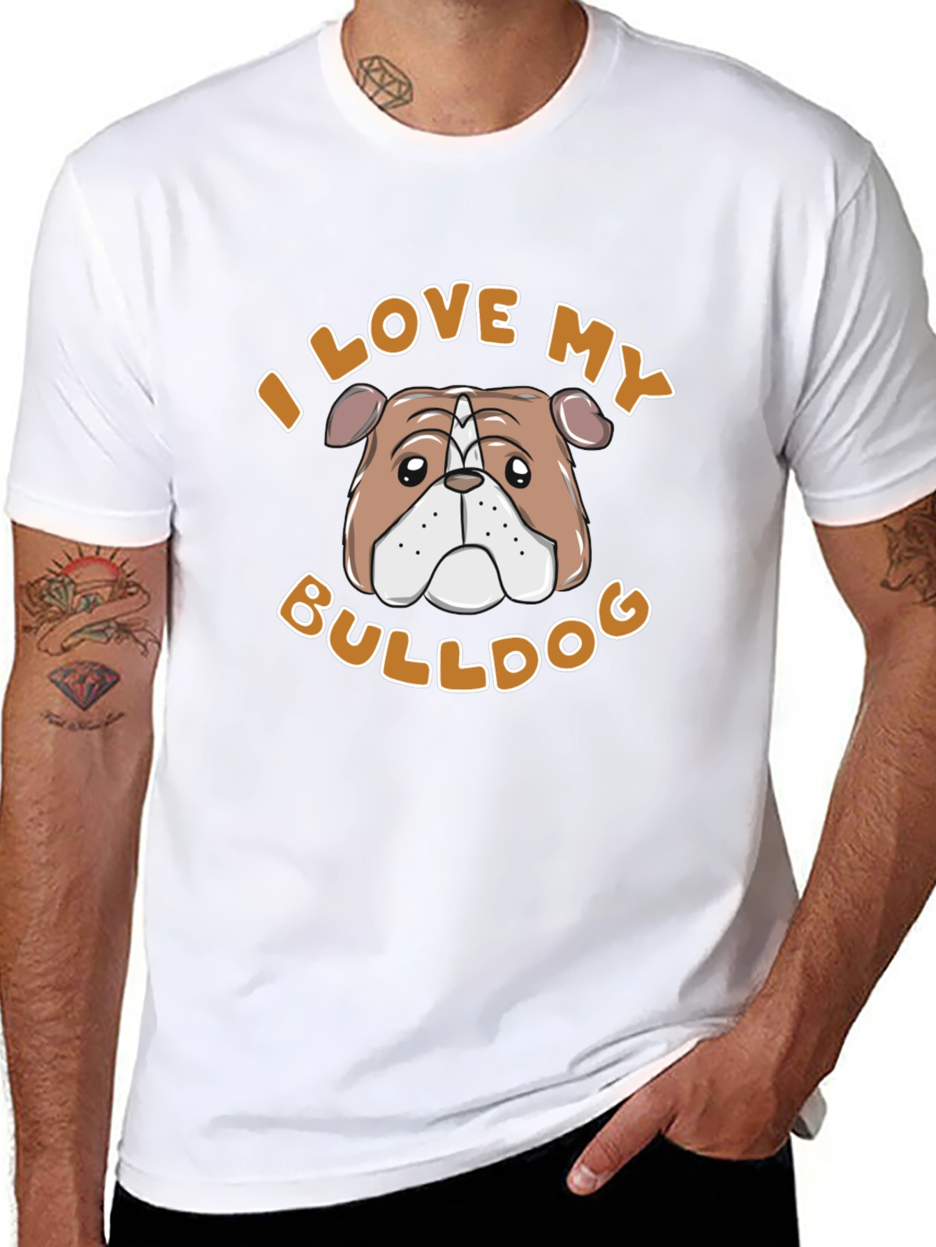 I Love My Bulldog Graphic Tee