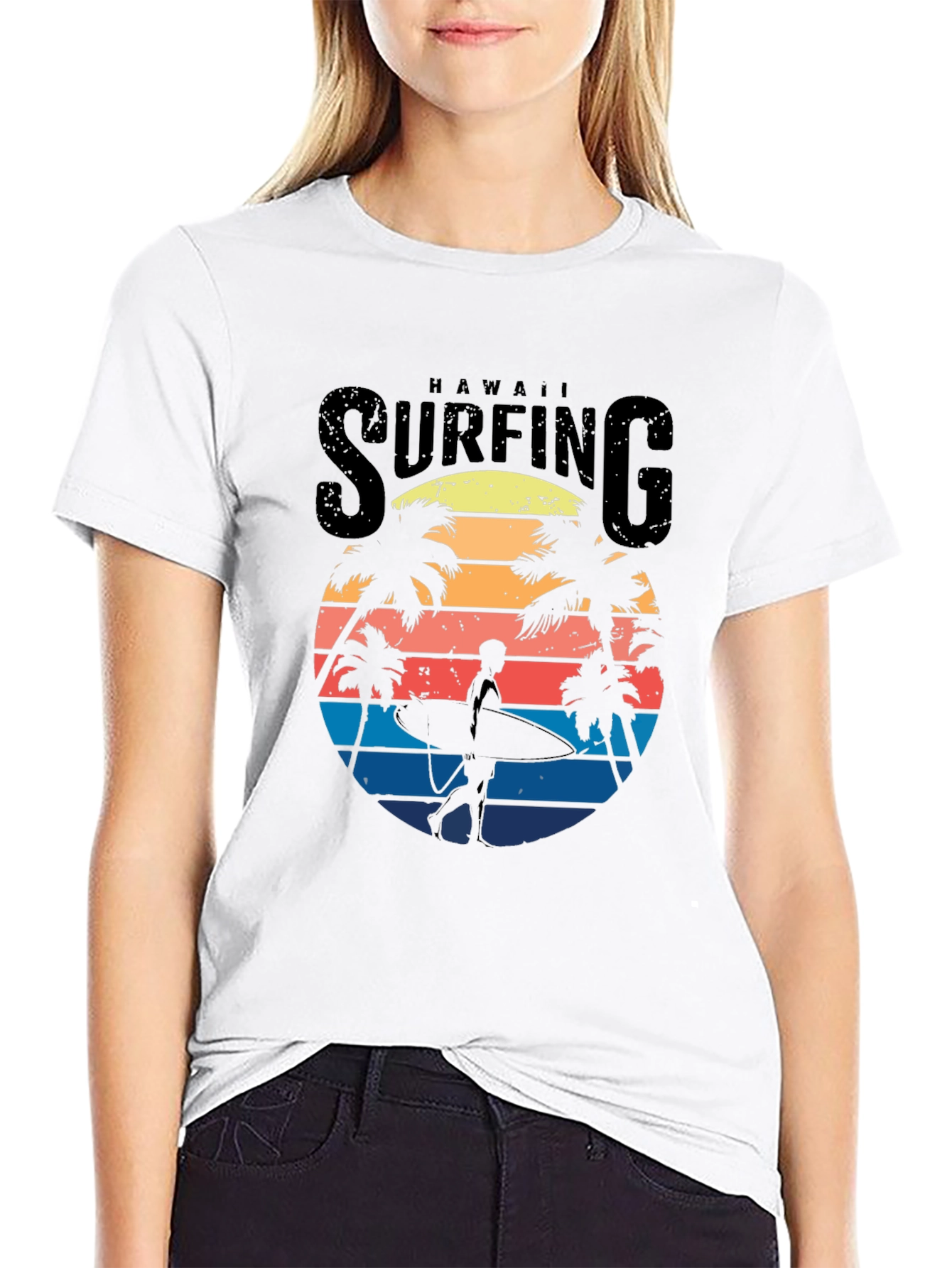Hawaii Surfing Graphic Tee - Beach Vibes