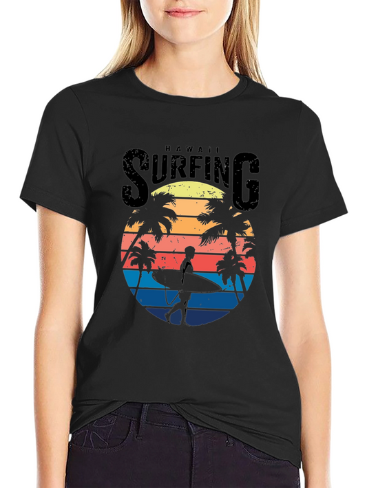 Hawaii Surfing Graphic Tee - Beach Vibes