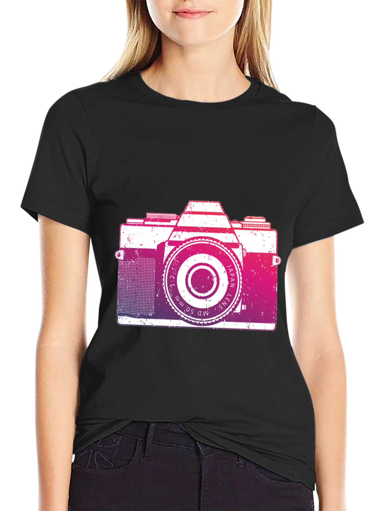 Retro Camera Graphic Tee - Stylish Photographer Shirt