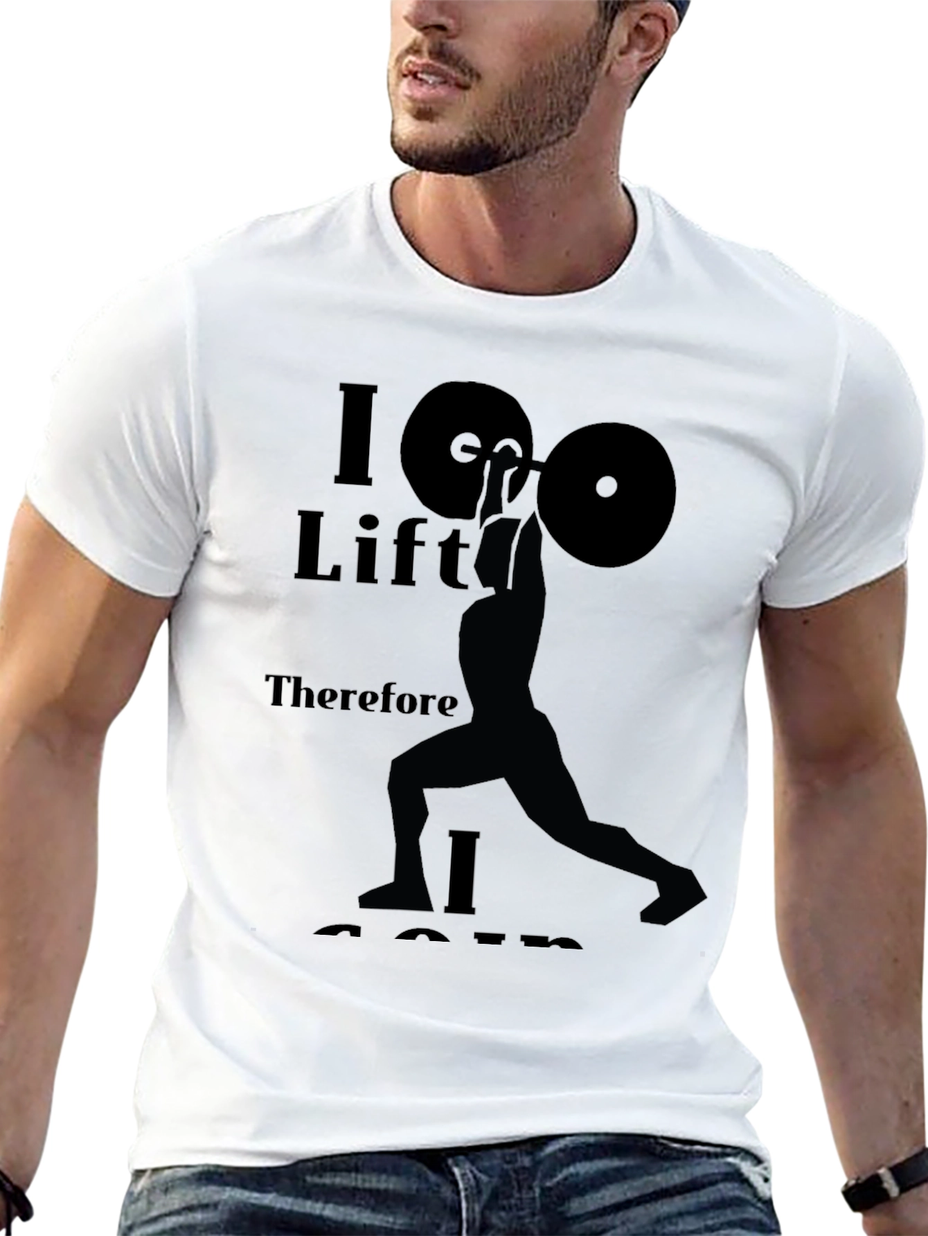 I Lift Therefore I Am Black T-Shirt