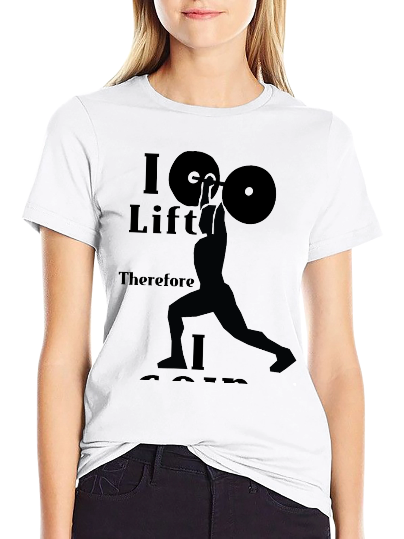 I Lift Therefore I Am Black T-Shirt