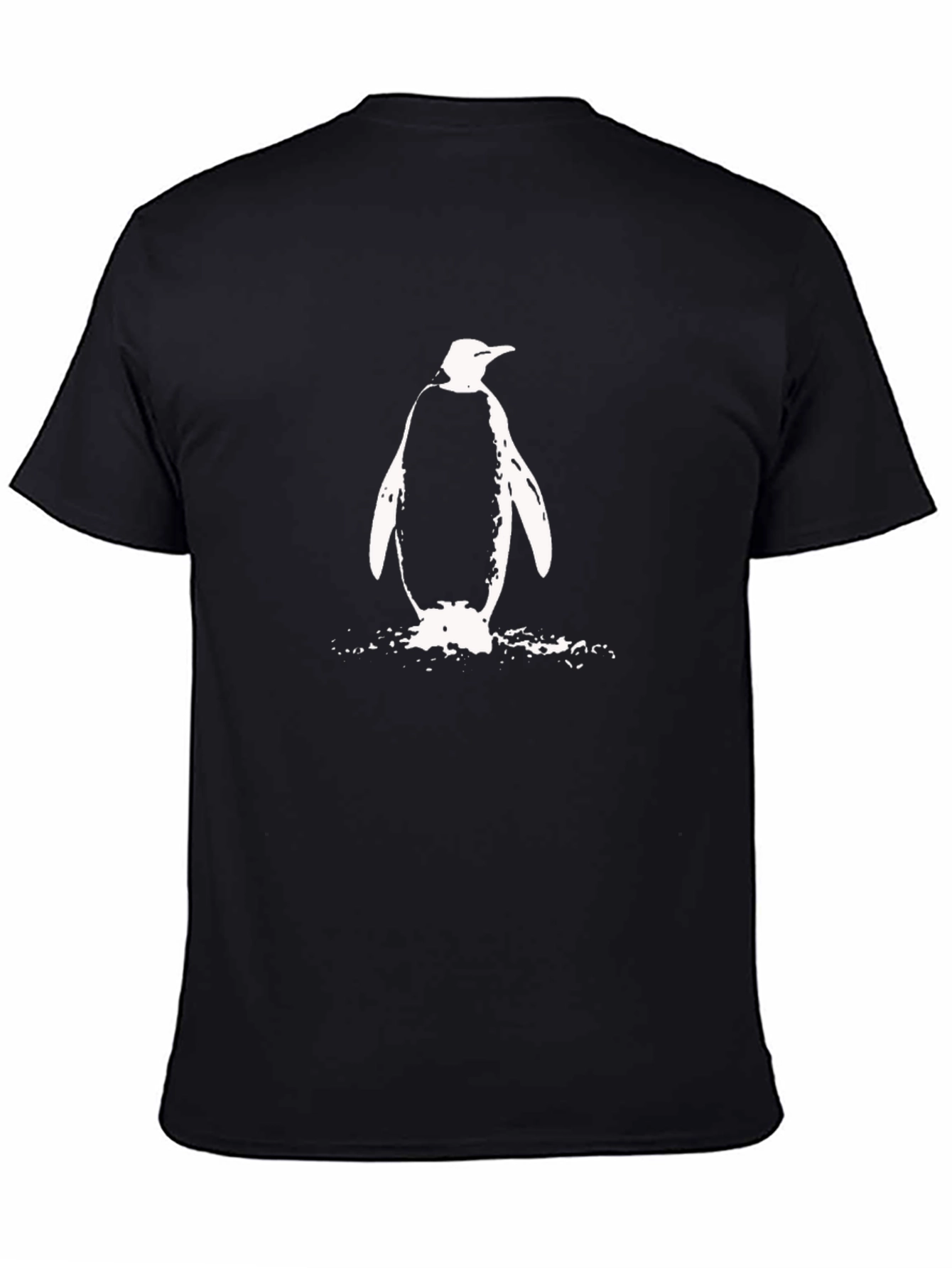 Penguin Graphic Tee - Black Cotton T-Shirt