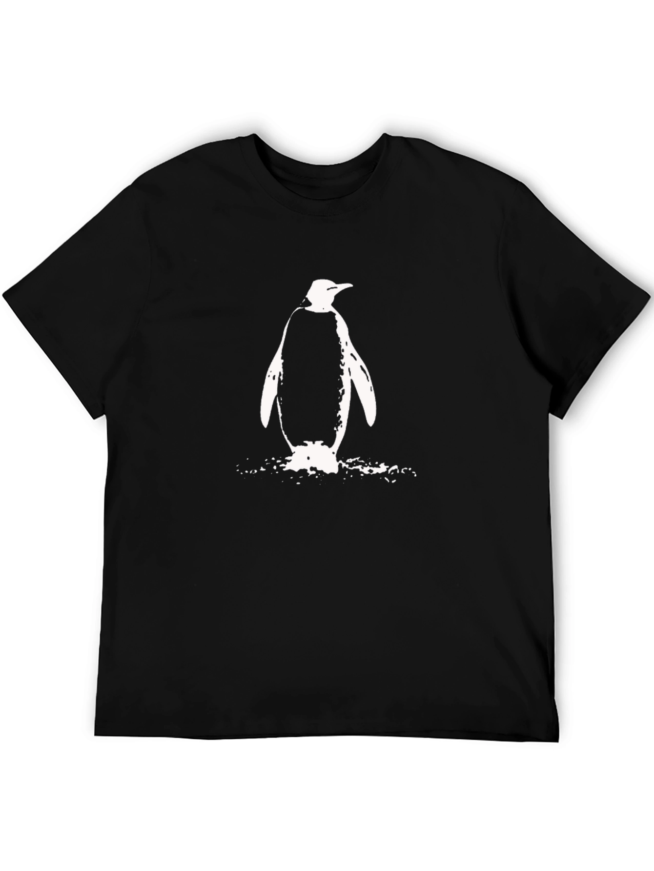 Penguin Graphic Tee - Black Cotton T-Shirt
