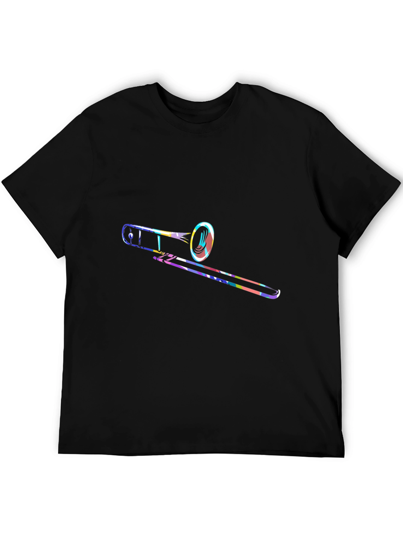 Cool Trombone Graphic T-Shirt - Black Cotton Tee