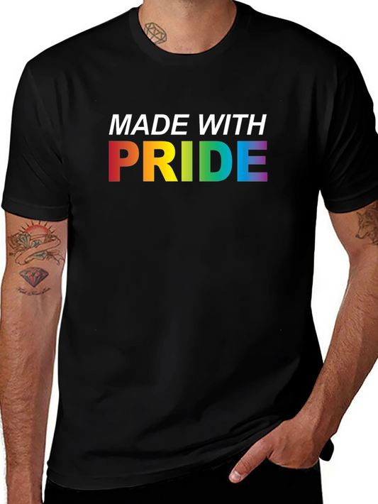 Made With Pride Rainbow Graphic Tee - Black