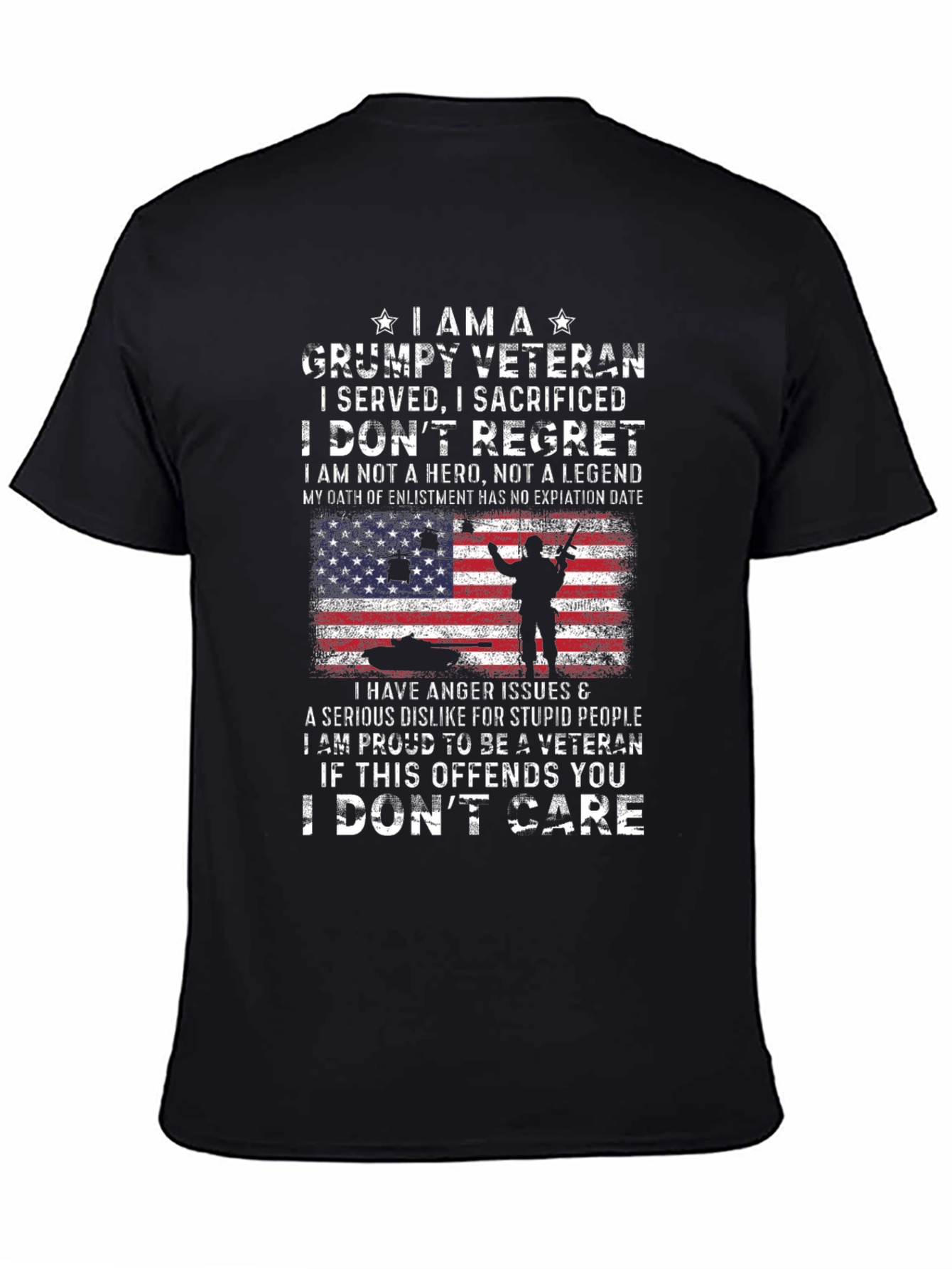 Grumpy Veteran T-Shirt - I Served I Sacrificed