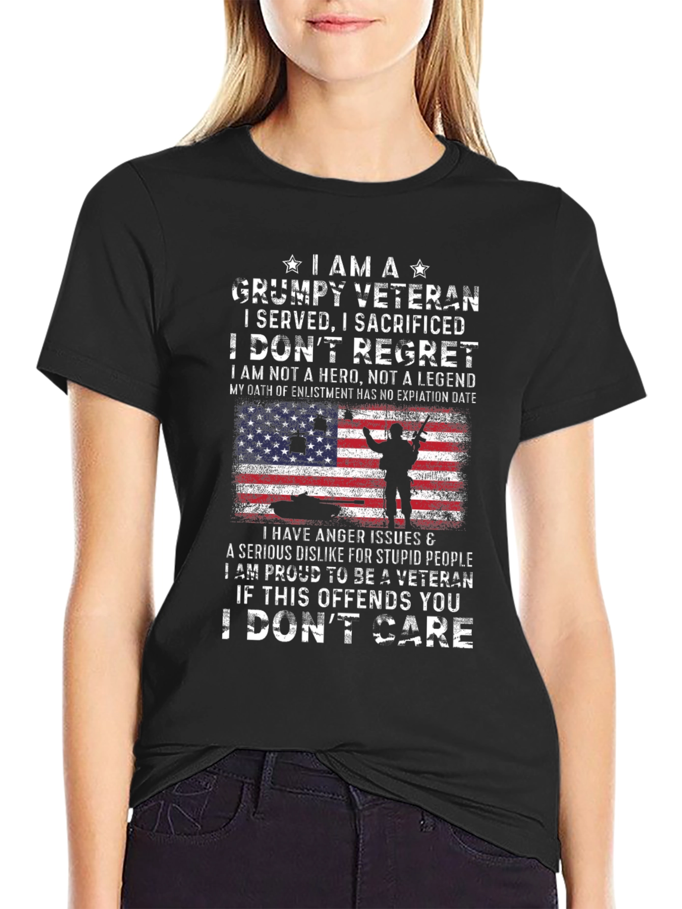 Grumpy Veteran T-Shirt - I Served I Sacrificed