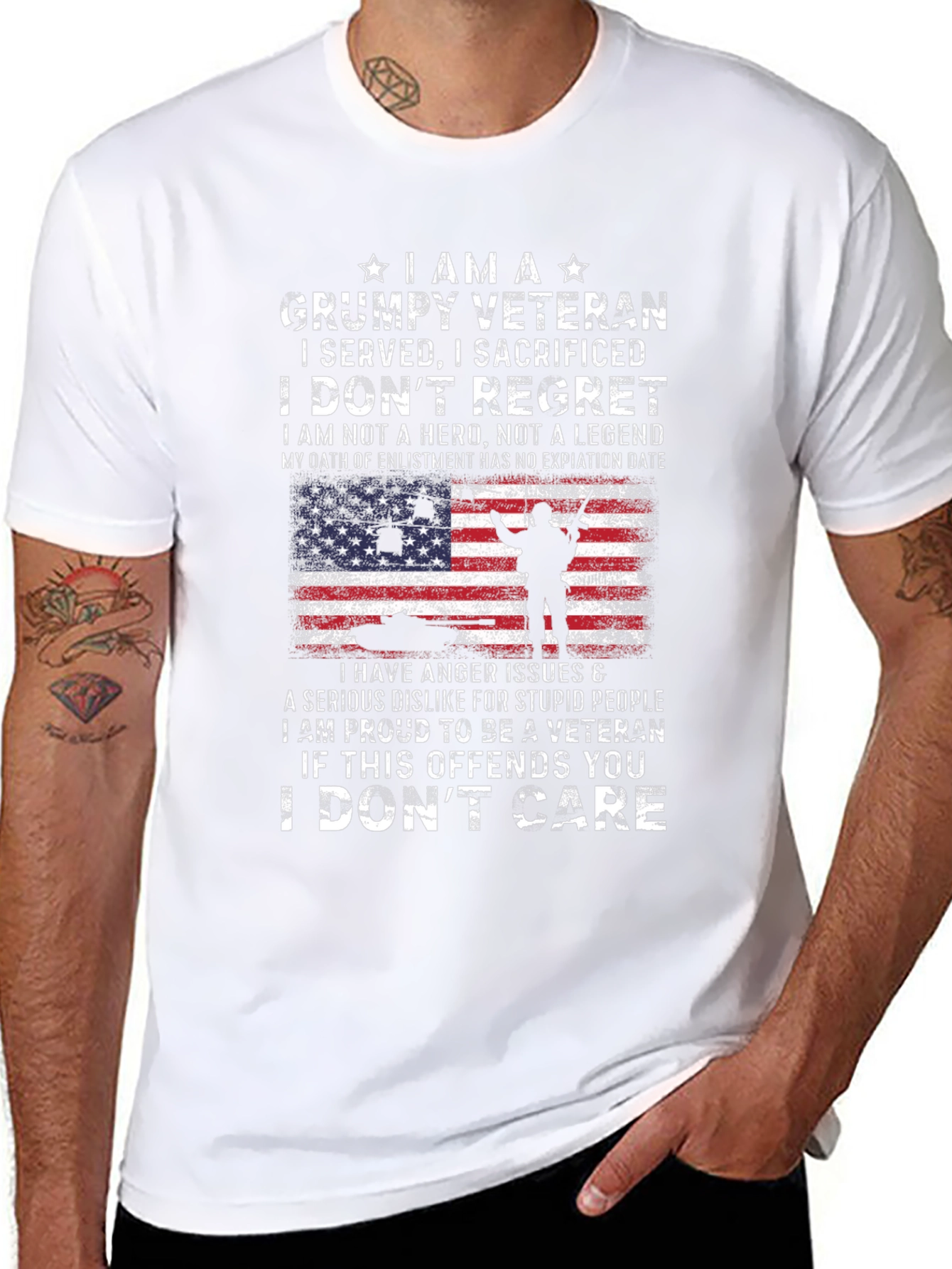 Grumpy Veteran T-Shirt - I Served I Sacrificed
