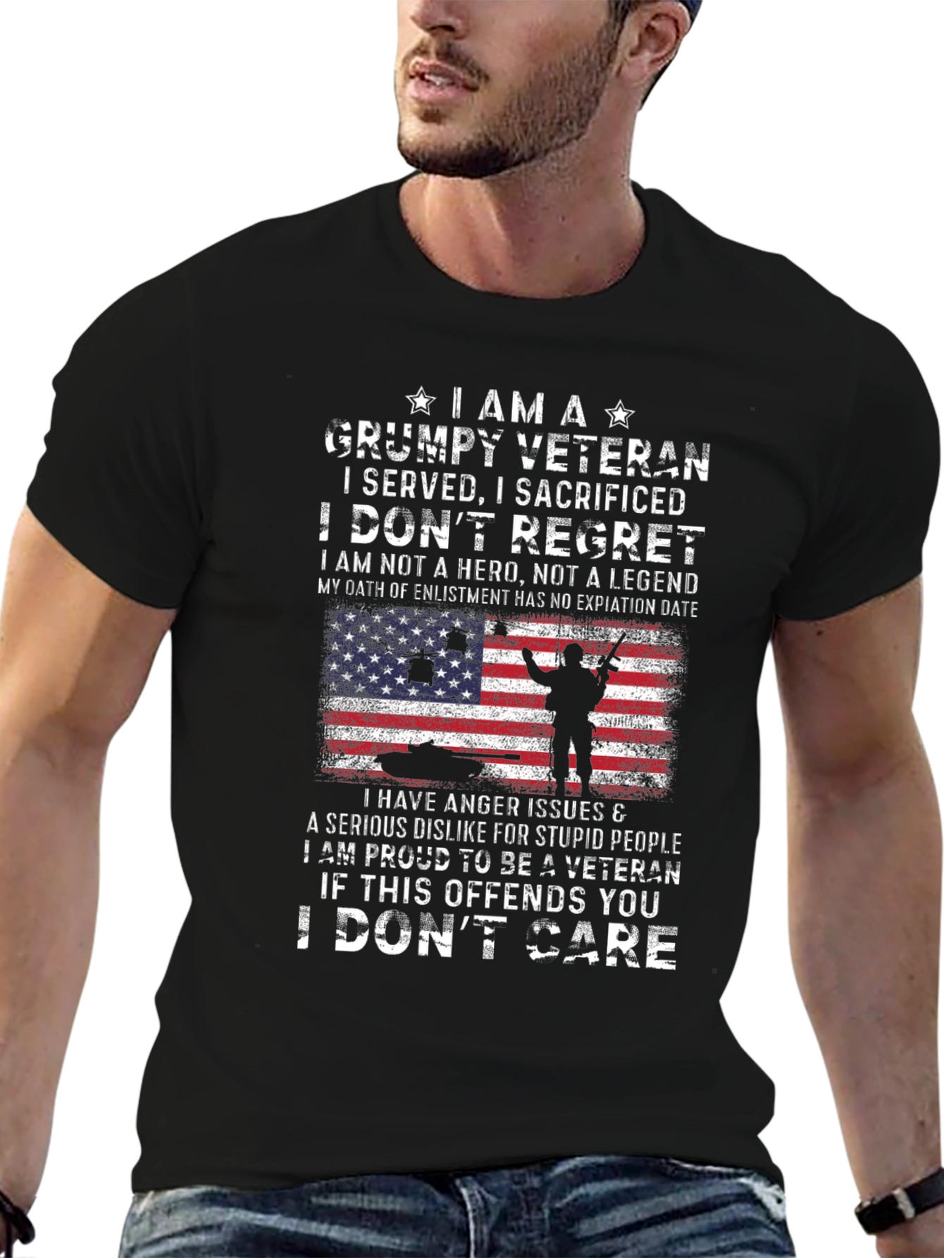 Grumpy Veteran T-Shirt - I Served I Sacrificed