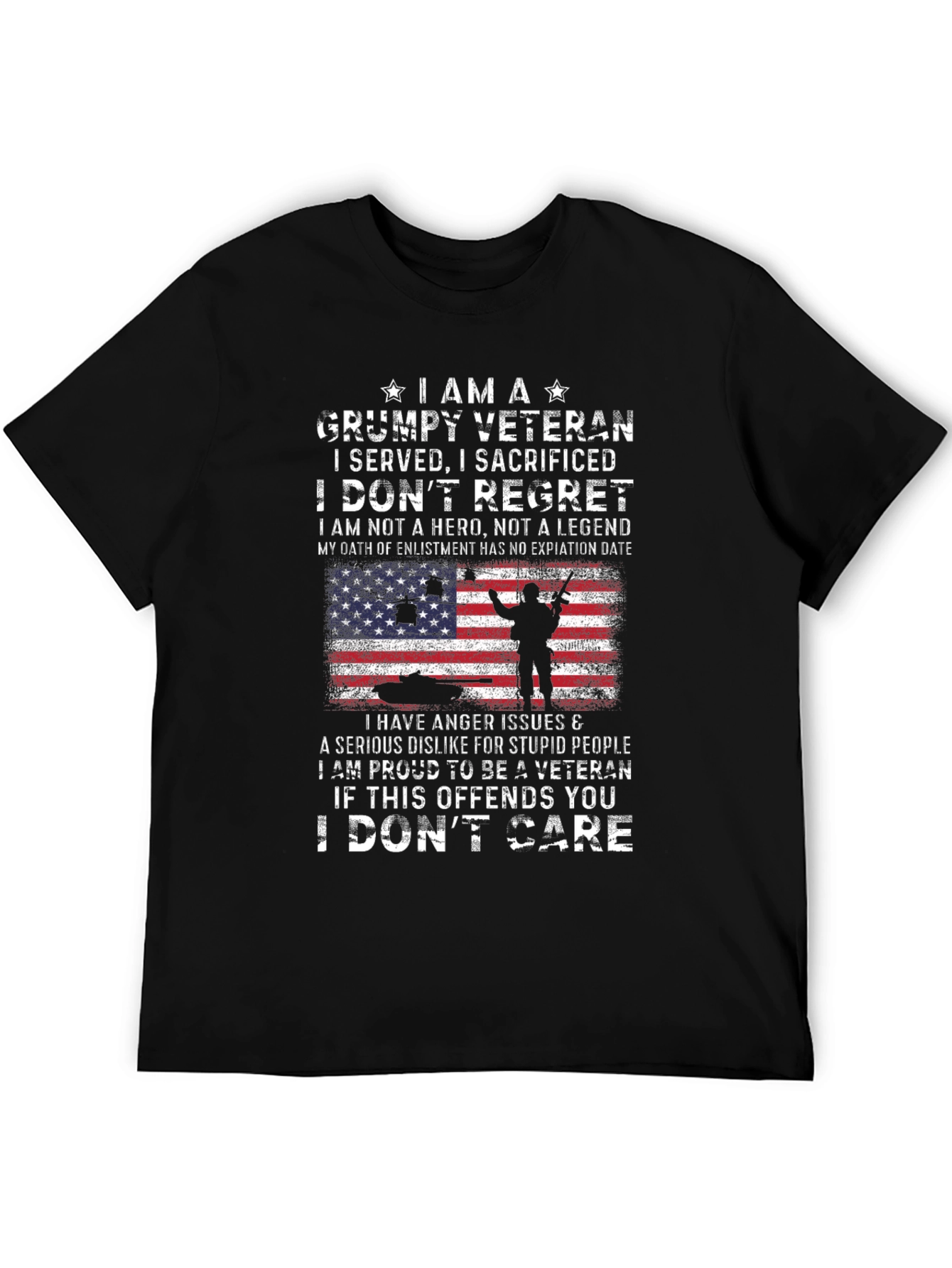 Grumpy Veteran T-Shirt - I Served I Sacrificed