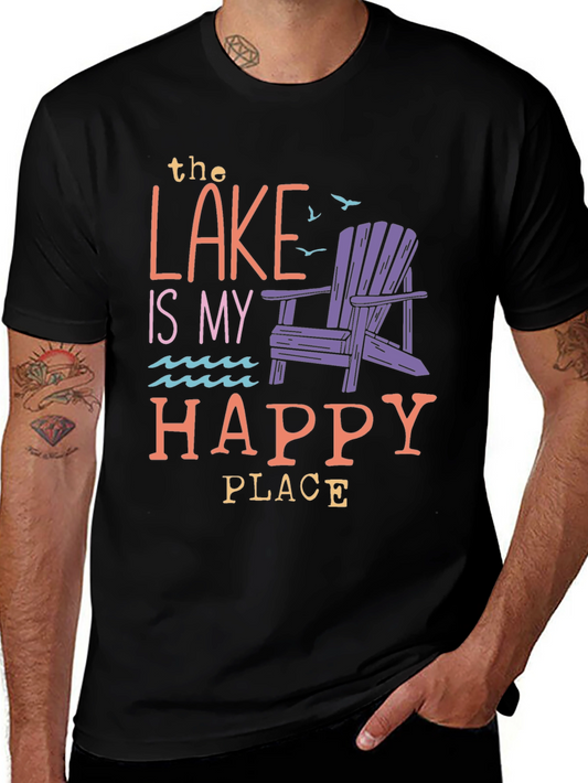 Lake is My Happy Place Graphic Tee - Relaxed Comfort