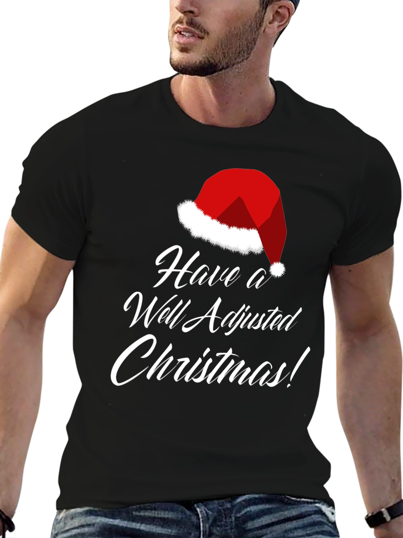 Funny Christmas T-Shirt Well Adjusted Holiday Tee