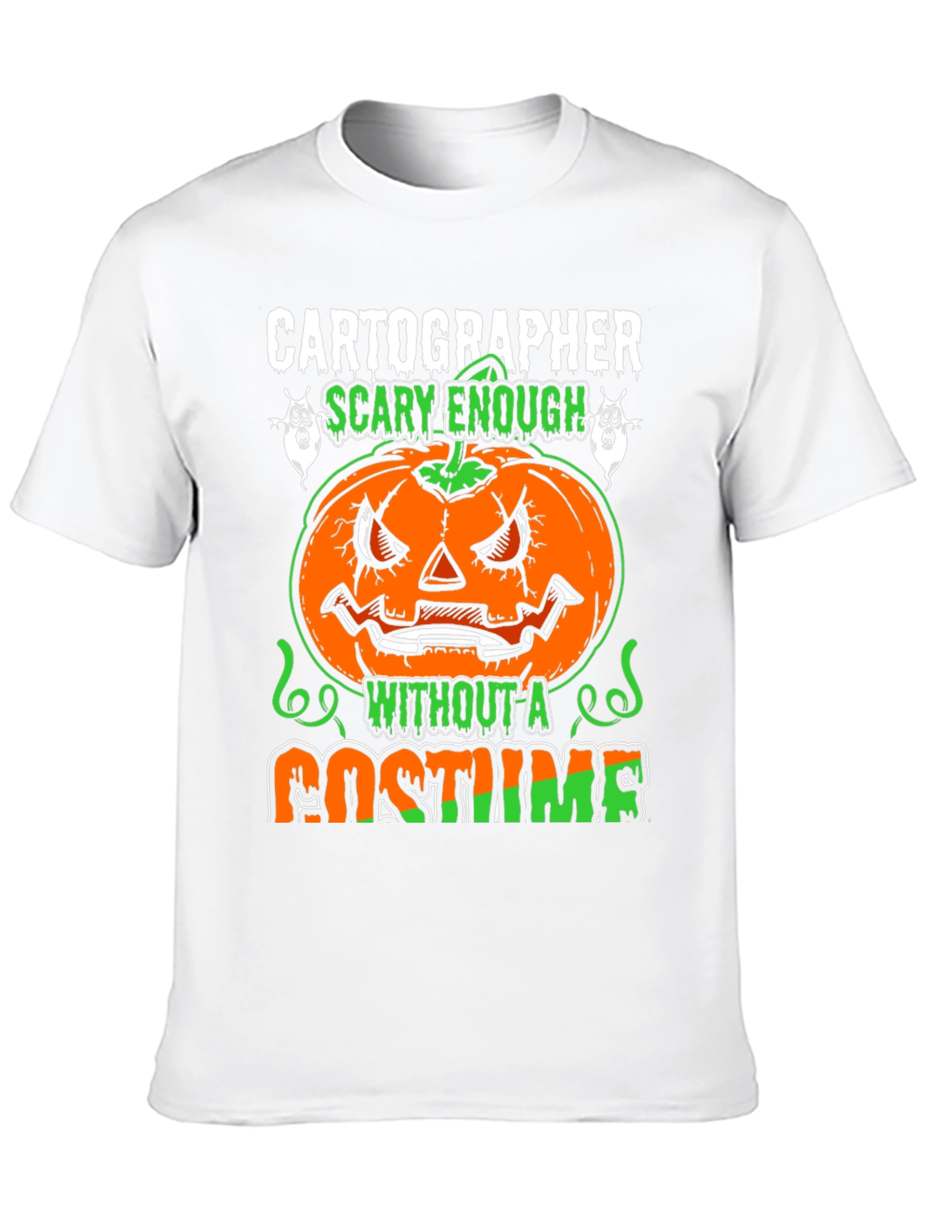 Cartographer Halloween T-Shirt - Scary Pumpkin Design