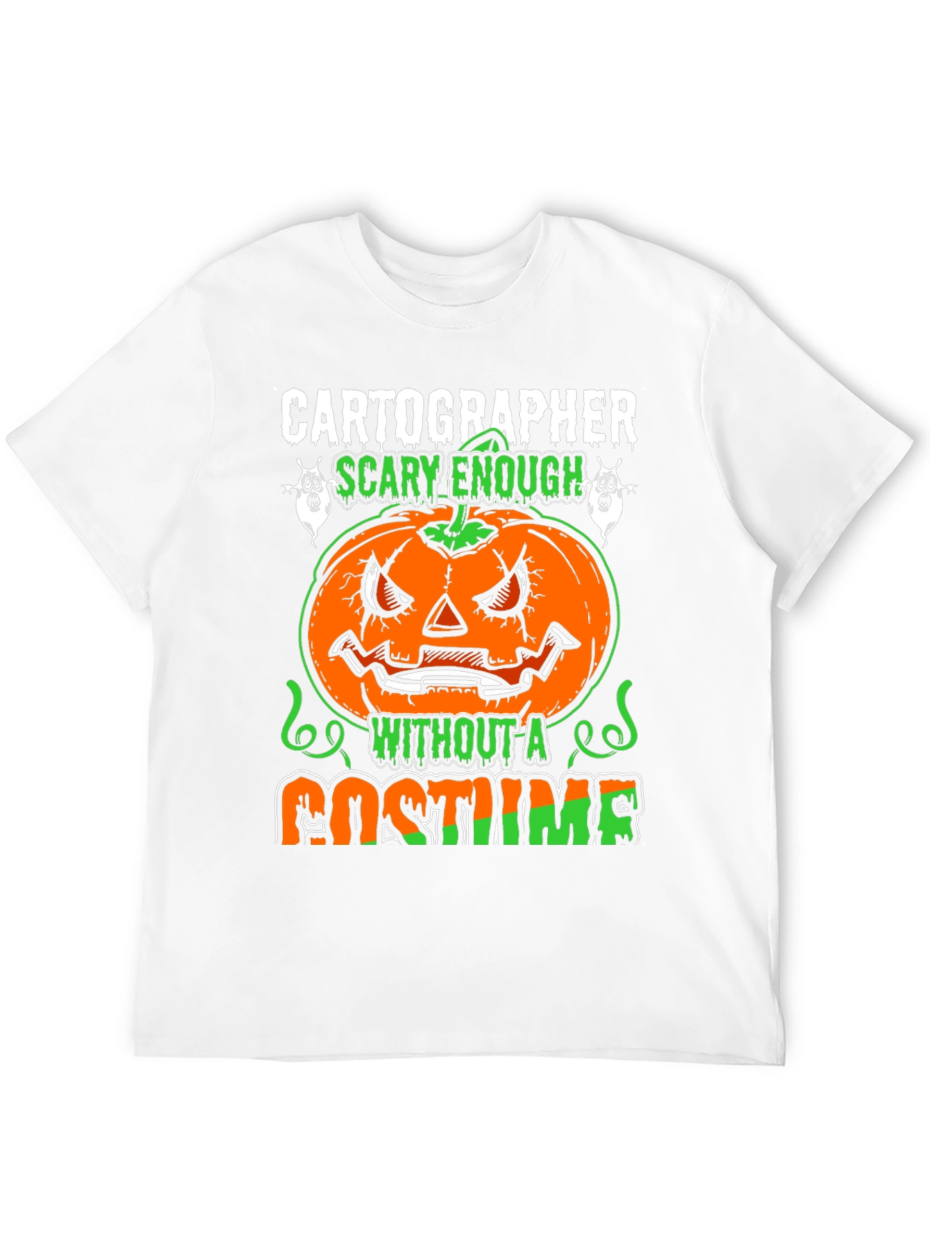 Cartographer Halloween T-Shirt - Scary Pumpkin Design