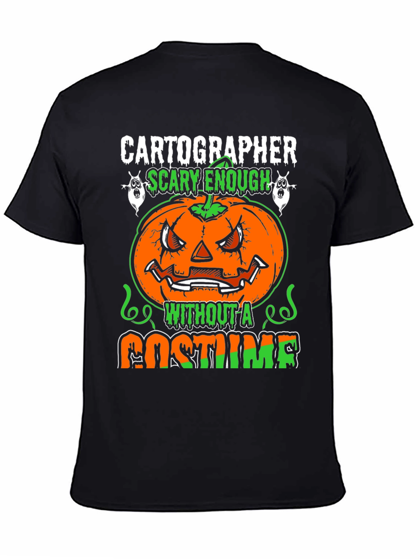 Cartographer Halloween T-Shirt - Scary Pumpkin Design