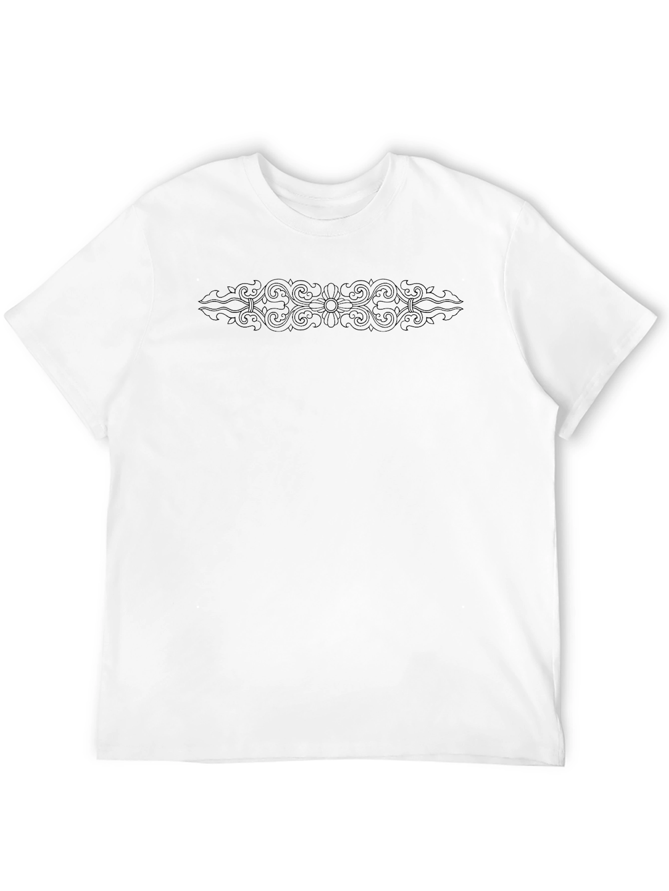 Black T-Shirt with Subtle Ornamental Design