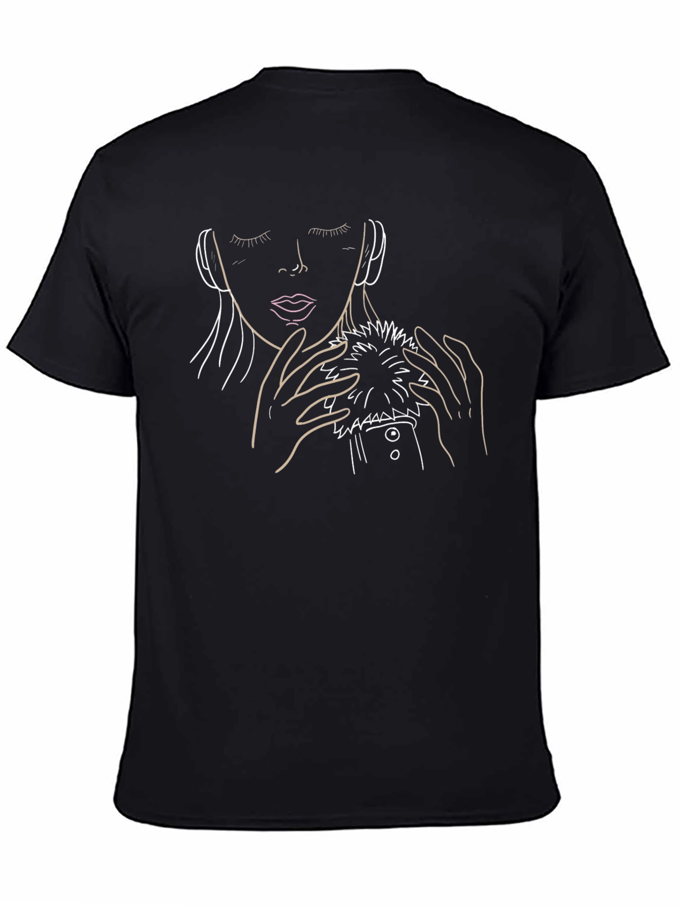 Abstract Woman Portrait Black T-Shirt
