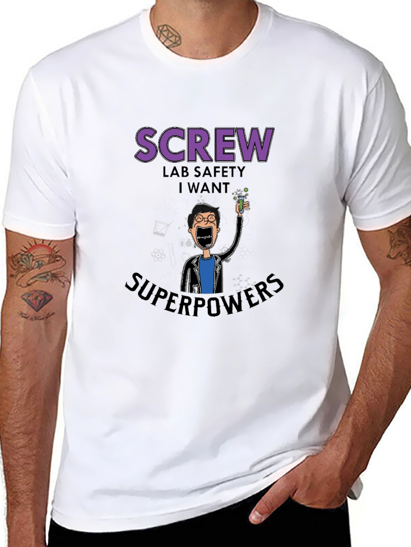 Screw Lab Safety I Want Superpowers Black T-Shirt