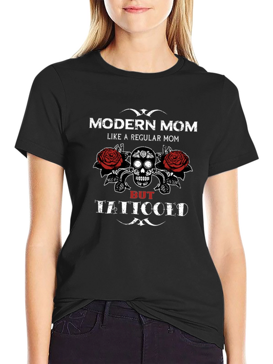 Modern Tattooed Mom Graphic T-Shirt