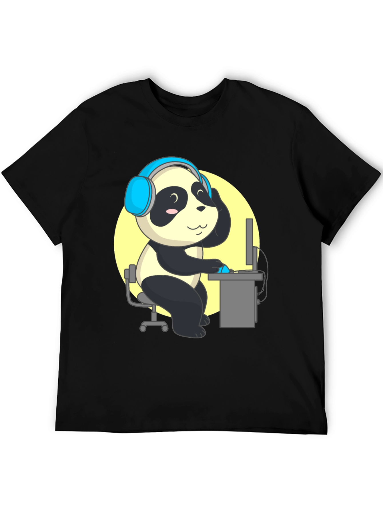 Panda Gamer Graphic Tee - Black T-Shirt