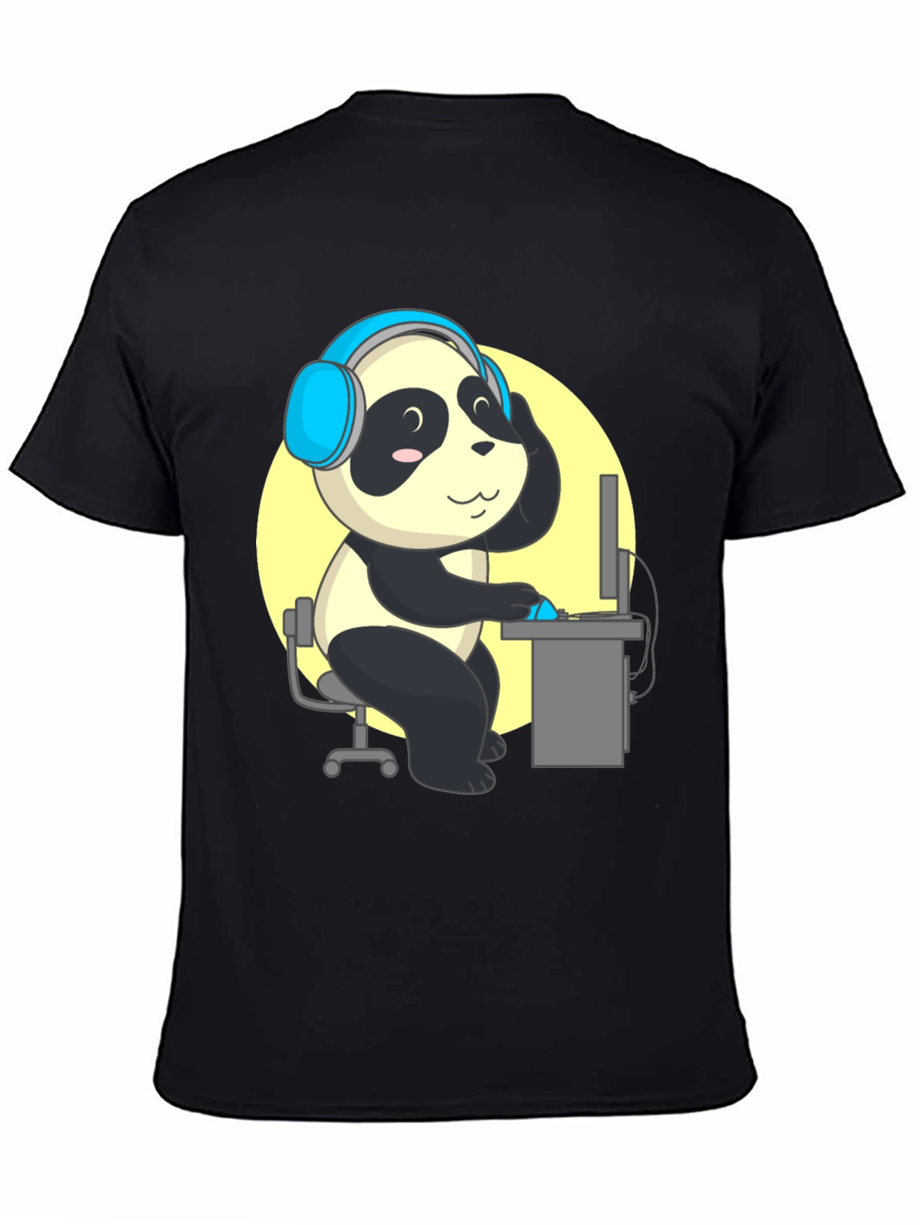 Panda Gamer Graphic Tee - Black T-Shirt
