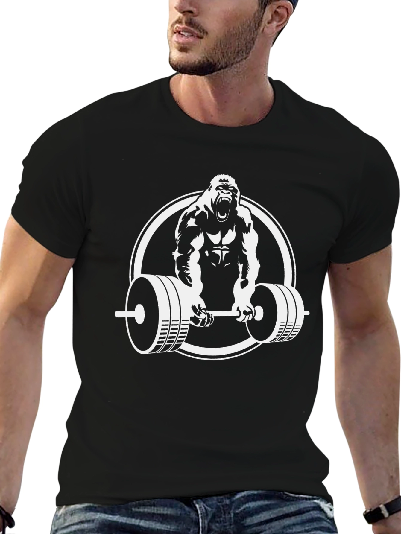 Gorilla Barbell T-Shirt - Black Gym Tee