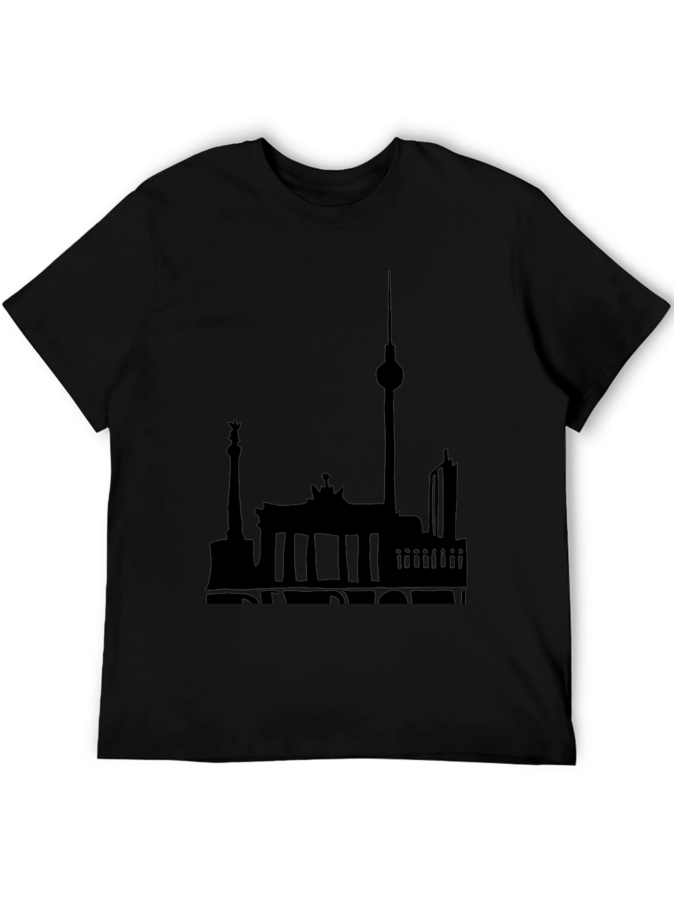 Berlin Skyline Graphic Tee - Soft Cotton Black T-Shirt
